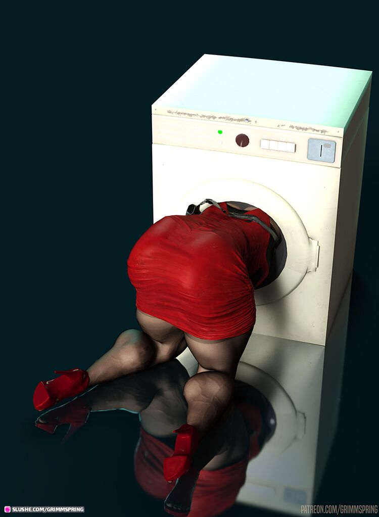 Ada Wong stuck in a Washing Machine